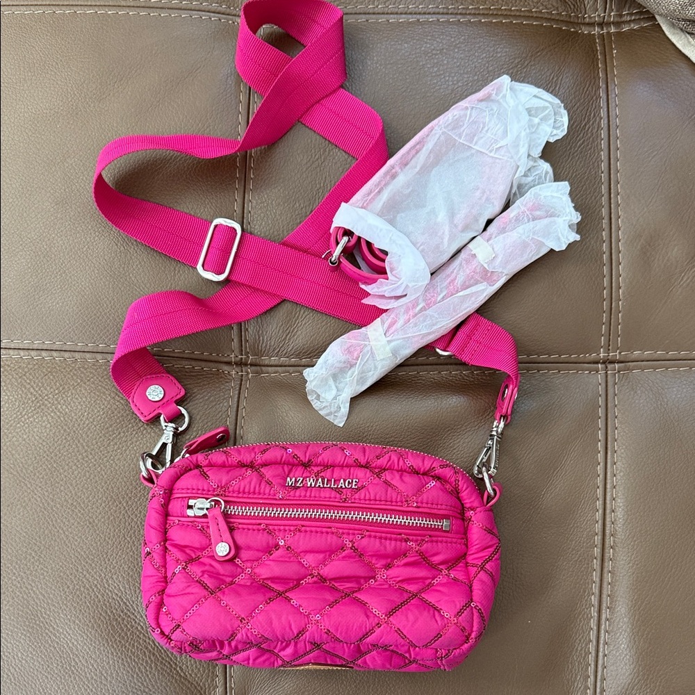 MZ Wallace pink with sequins crossbody bag